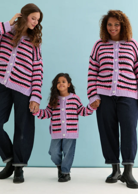 Cara and the Sky Bernice Kids Stripe Cross Stitch Cardigan