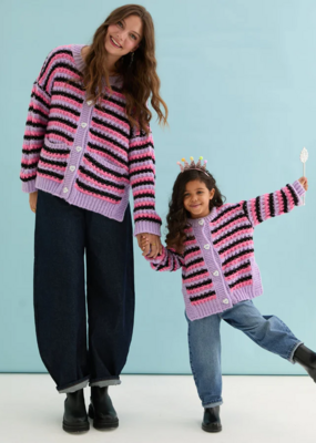 Cara and the Sky Bernice Kids Stripe Cross Stitch Cardigan