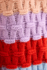 Cara and the Sky Mandy Criss-Cross Stitch Balloon Sleeve Stripe Jumper