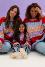 Cara and the Sky Mandy Criss-Cross Stitch Balloon Sleeve Stripe Jumper