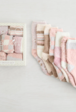Lemon 7PK-  7 Days Of Cozy Socks Gift Box Set in Pink Combo
