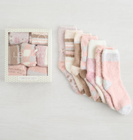 Lemon 7 Days Of Cozy Socks Gift Box Set in Pink