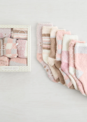 Lemon 7 Days Of Cozy Socks Gift Box Set in Pink