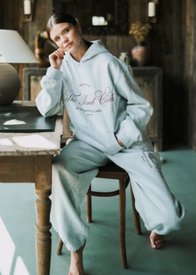 Brunette the Label Brunette the Label - Kind Club Best Friend Jogger In Pebble Grey w/ Burgundy Script