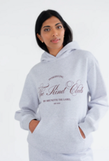 Brunette the Label Kind Club Core Hoodie In Pebble Grey w/ Burgundy Script