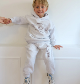 Brunette the Label Brunette the Label - Kids Kind Club Jogger in Grey Melange with Burgundy Script