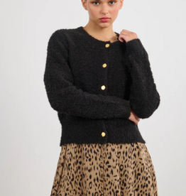 Molly Bracken Raven Textured Cardigan in Black