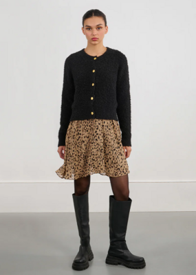 Molly Bracken Raven Textured Cardigan in Black