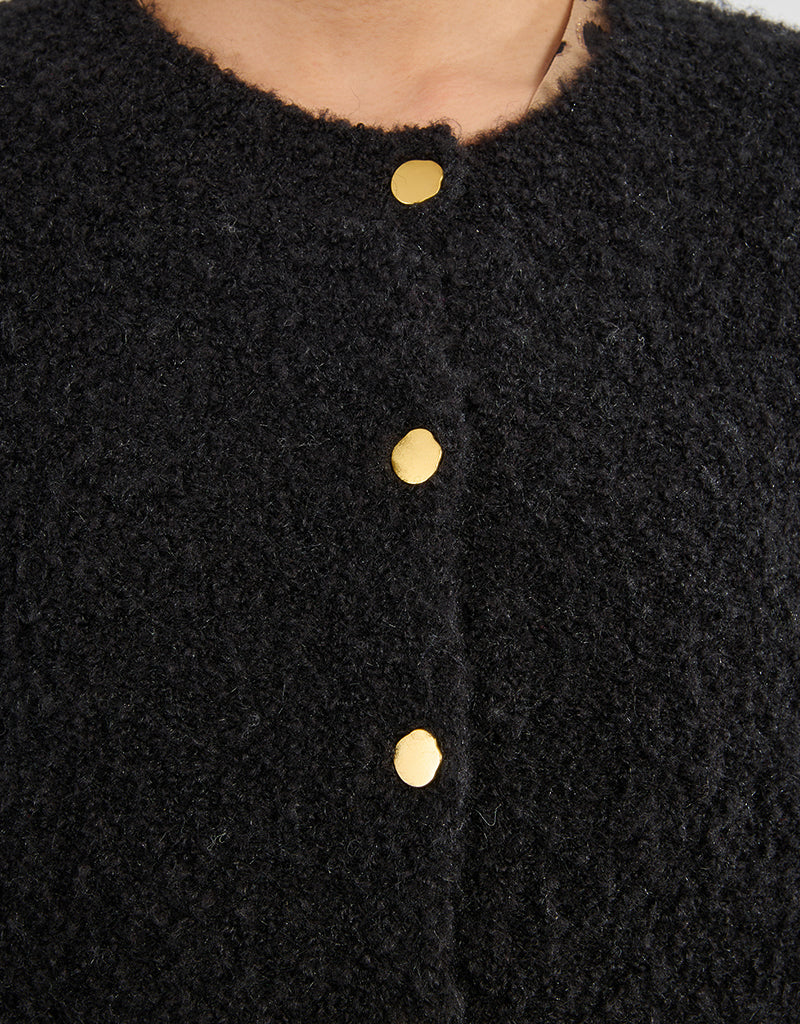 Molly Bracken Raven Textured Cardigan in Black