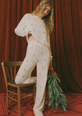 Z-Supply Dawn Smocked Pant in Champagne Print
