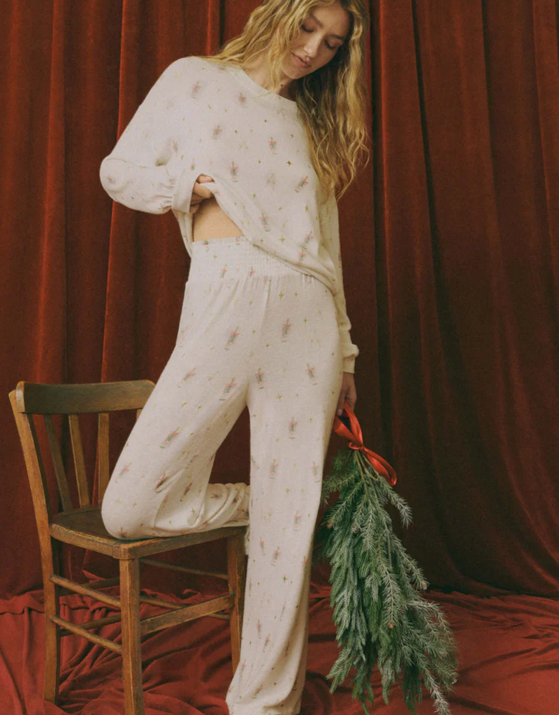 Z-Supply Dawn Smocked Pant in Champagne Print