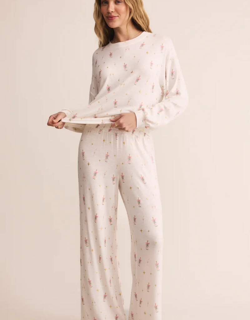 Z-Supply Dawn Smocked Pant in Champagne Print