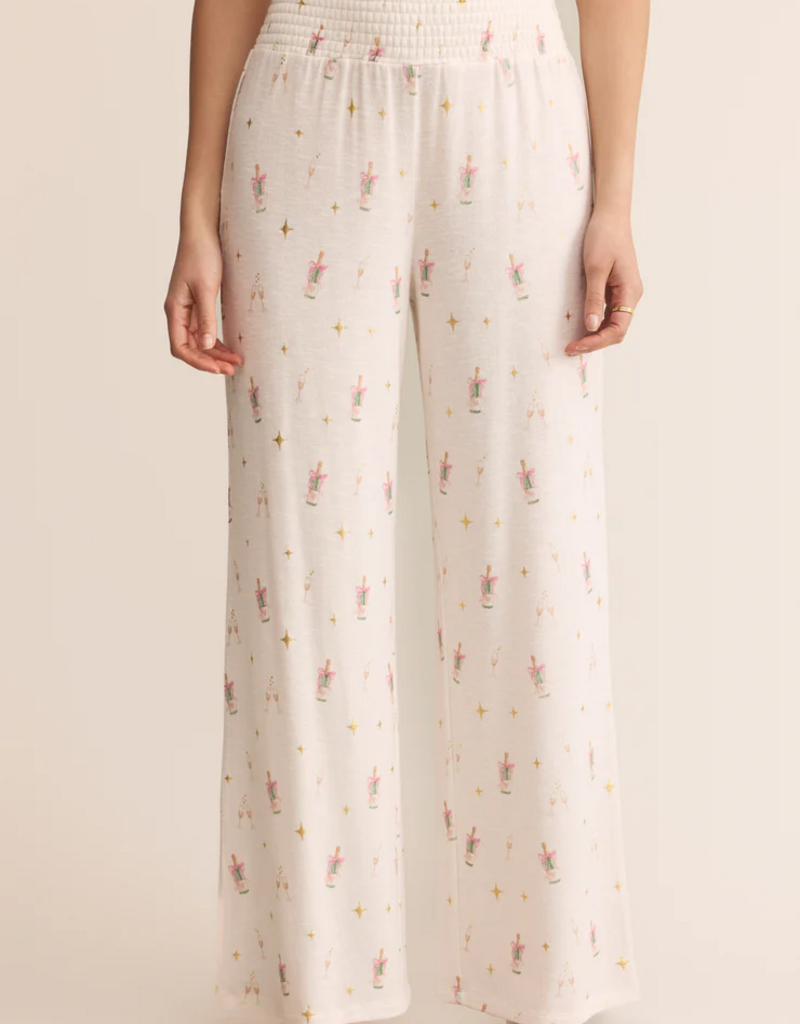 Z-Supply Dawn Smocked Pant in Champagne Print