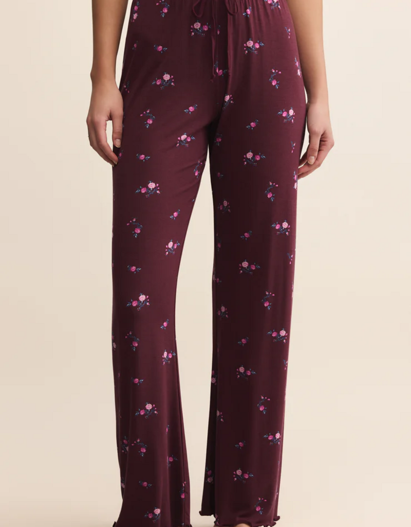 Z-Supply At Ease Ditsy Pant in Merlot