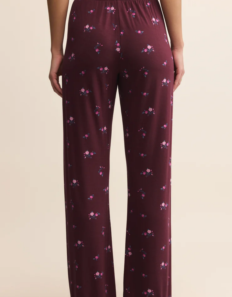 Z-Supply At Ease Ditsy Pant in Merlot