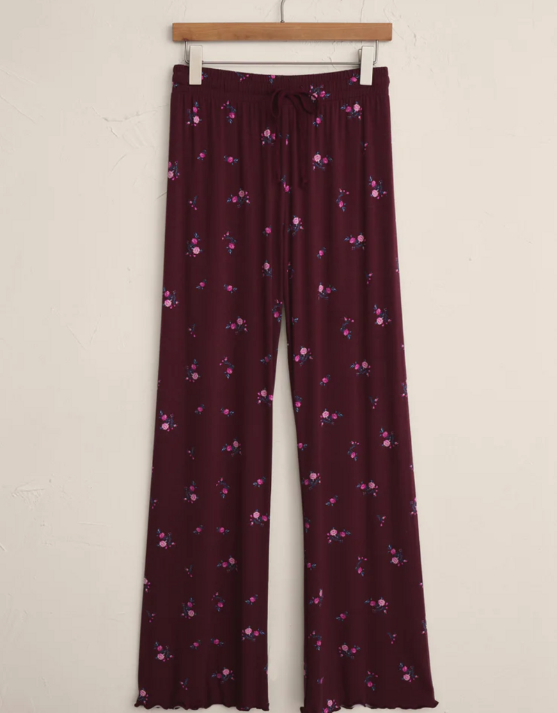 Z-Supply At Ease Ditsy Pant in Merlot
