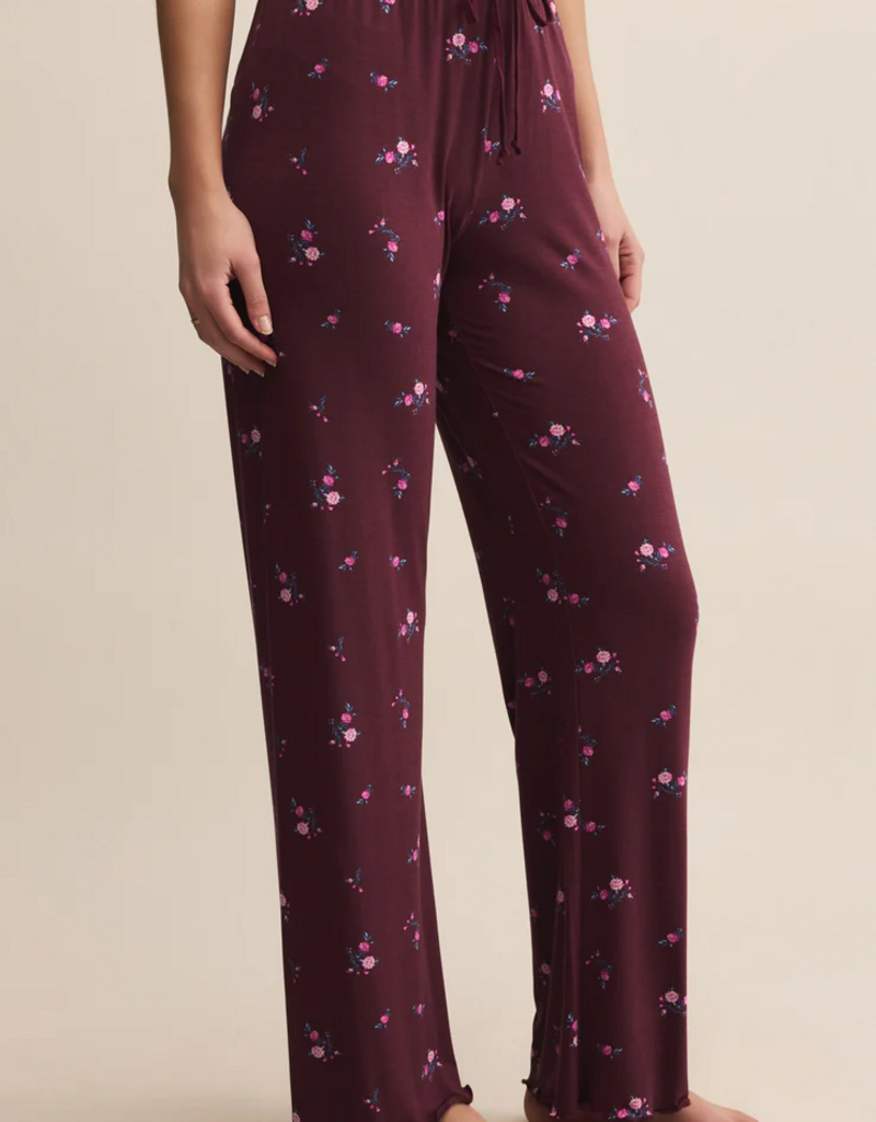Z-Supply At Ease Ditsy Pant in Merlot