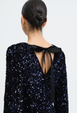B.Young Paillet Velvet and Sequin Dress with Big Bow Detail