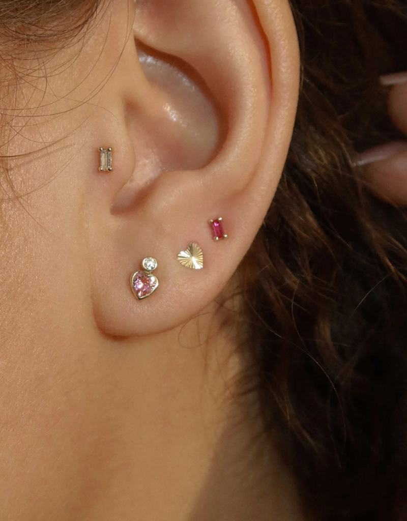 Leah Alexandra 10K Gold Radiating Heart Stud