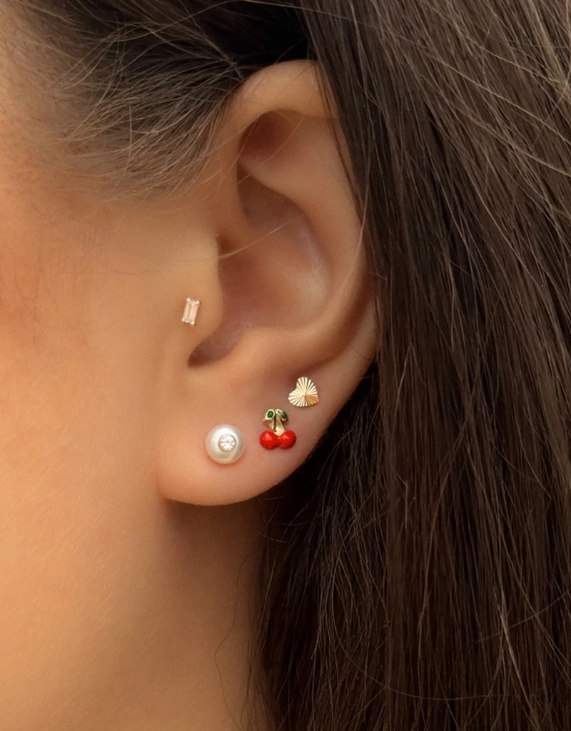 Leah Alexandra 10K Gold Radiating Heart Stud