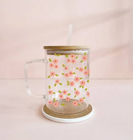 Mömy 17oz Glass Mug with Straw and Lid *MORE PRINTS*