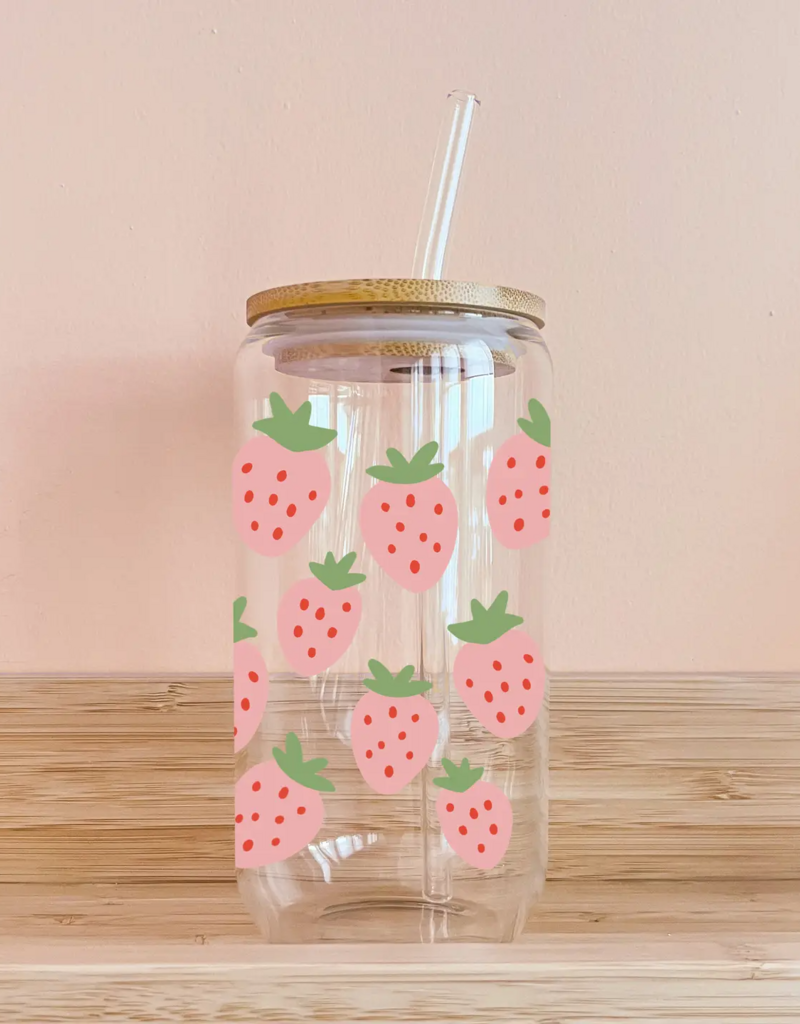 Mömy 16oz Glass With Lid and Straw