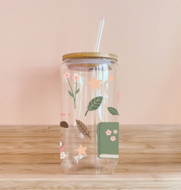 Mömy 16oz Glass With Lid and Straw *Three Prints*