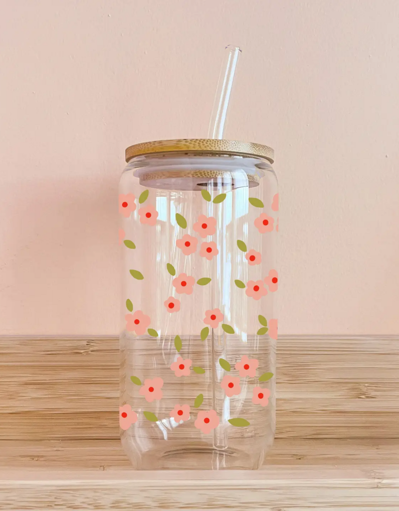 Mömy 16oz Glass With Lid and Straw