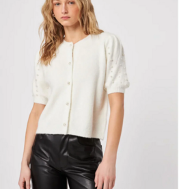 John and Jenn Arden Pearl Embellished Short Sleeve Knit