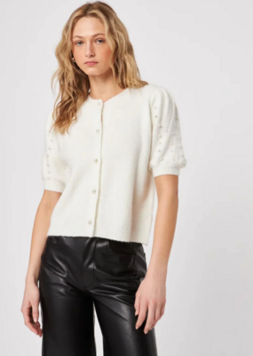 John and Jenn Arden Pearl Embellished Short Sleeve Knit