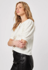 John and Jenn Arden Pearl Embellished Short Sleeve Knit