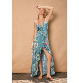 Dress Forum Palm Sky Asymmetrical Ruffle Maxi Dress