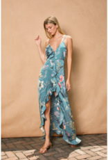 Dress Forum Palm Sky Asymmetrical Ruffle Maxi Dress
