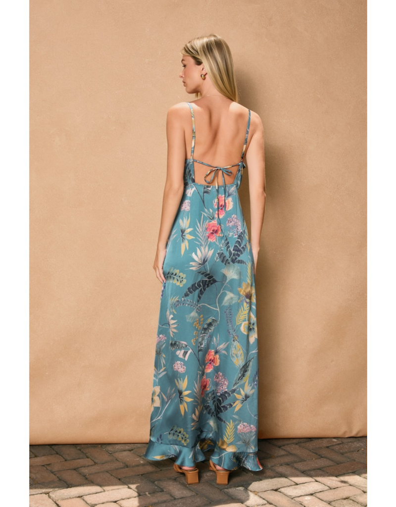Dress Forum Palm Sky Asymmetrical Ruffle Maxi Dress