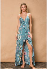 Dress Forum Palm Sky Asymmetrical Ruffle Maxi Dress