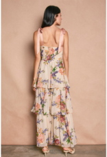 Dress Forum Delicate Affair Corset Tiered Maxi Dress with Shoulder Ties in Soft Coral