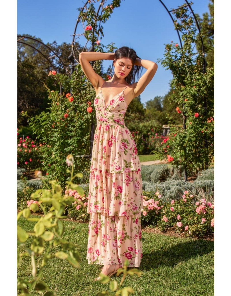 Dress Forum Sweet Emotion Ruched Ruffle Tiered Maxi Dress