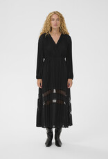 InWear Giselle Pleated Midi Dress with Sheer Panels in Black