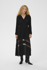 InWear Giselle Pleated Midi Dress with Sheer Panels in Black