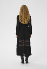 InWear Giselle Pleated Midi Dress with Sheer Panels in Black