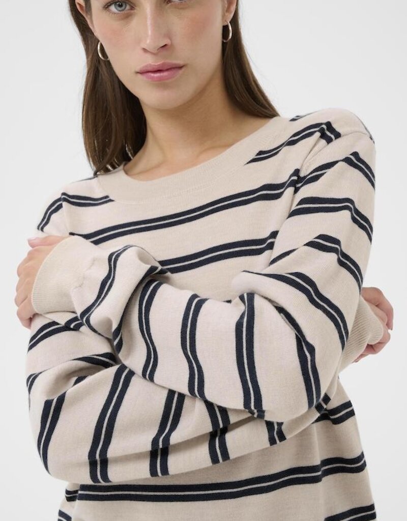 Part Two Yona Pullover in Dark Navy Stripe
