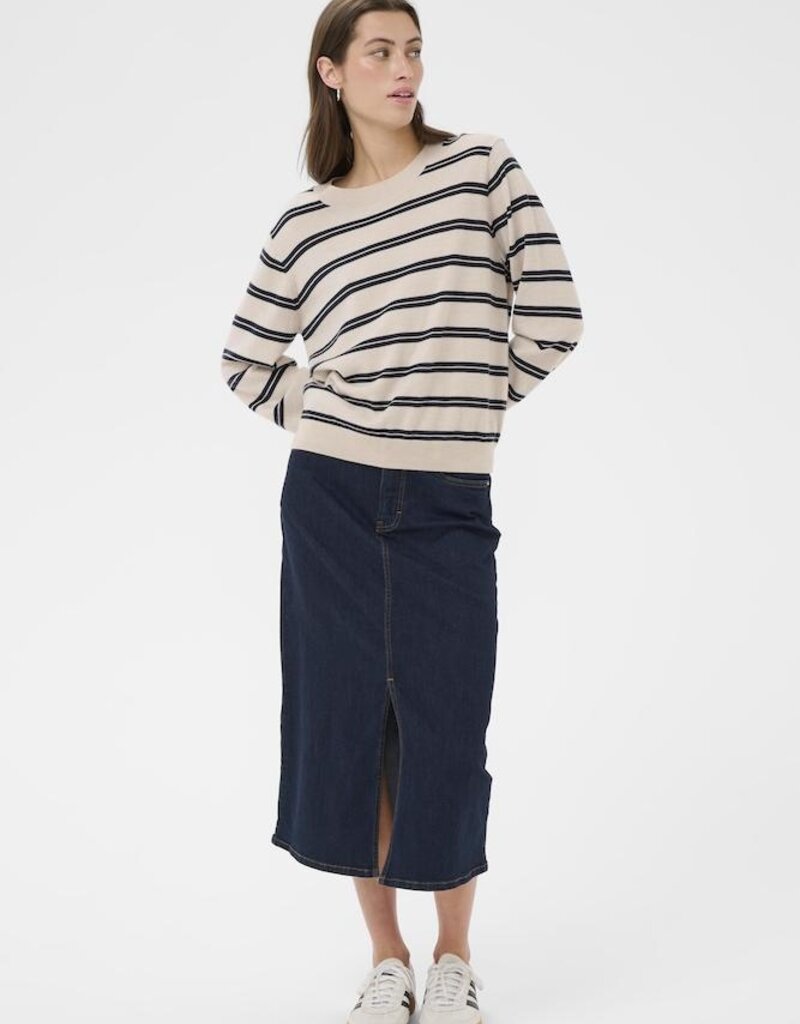 Part Two Yona Pullover in Dark Navy Stripe
