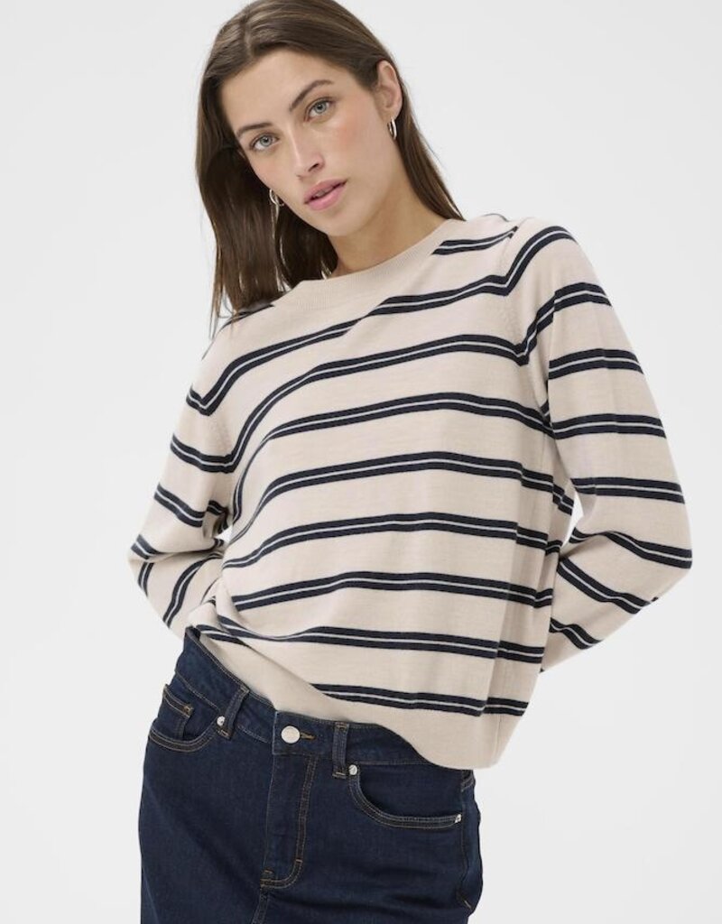 Part Two Yona Pullover in Dark Navy Stripe