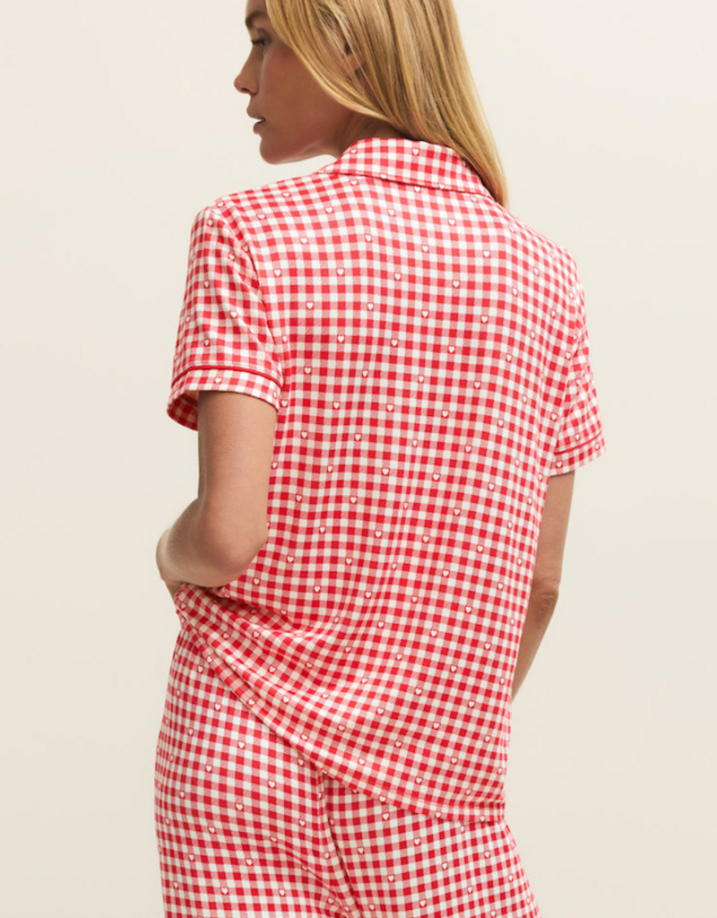 Z-Supply Gingham PJ Top in Kiss Me Red