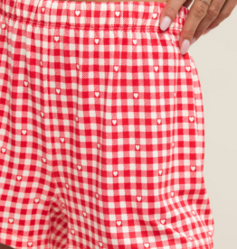 Z-Supply Rosie Gingham Short in Kiss Me Red