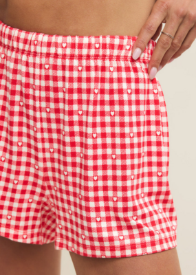 Z-Supply Rosie Gingham Short in Kiss Me Red