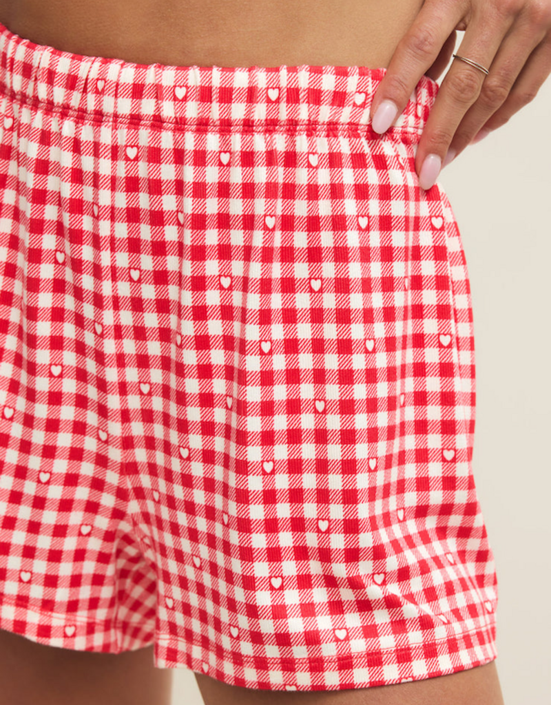 Z-Supply Rosie Gingham Short in Kiss Me Red