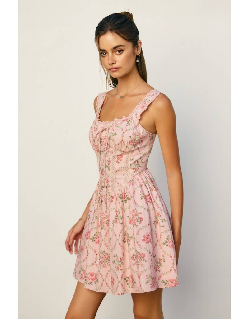 Dress Forum Cottage Charm Wide Strap Mini Dress in Romantic Garden