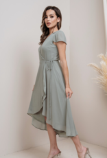 Soieblu Molly Midi Wrap Dress in Dusty Sage