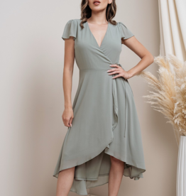 Soieblu Molly Midi Wrap Dress in Dusty Sage
